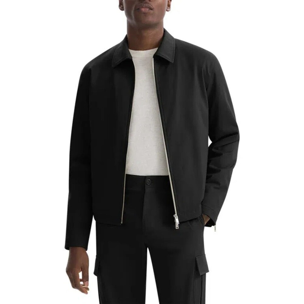 Theory Jacket Mens Small Black Zip Up Collared Lightweight Pockets $495